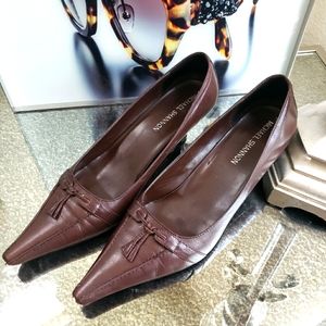 Women's Brown Leather Low Heeled Pump
